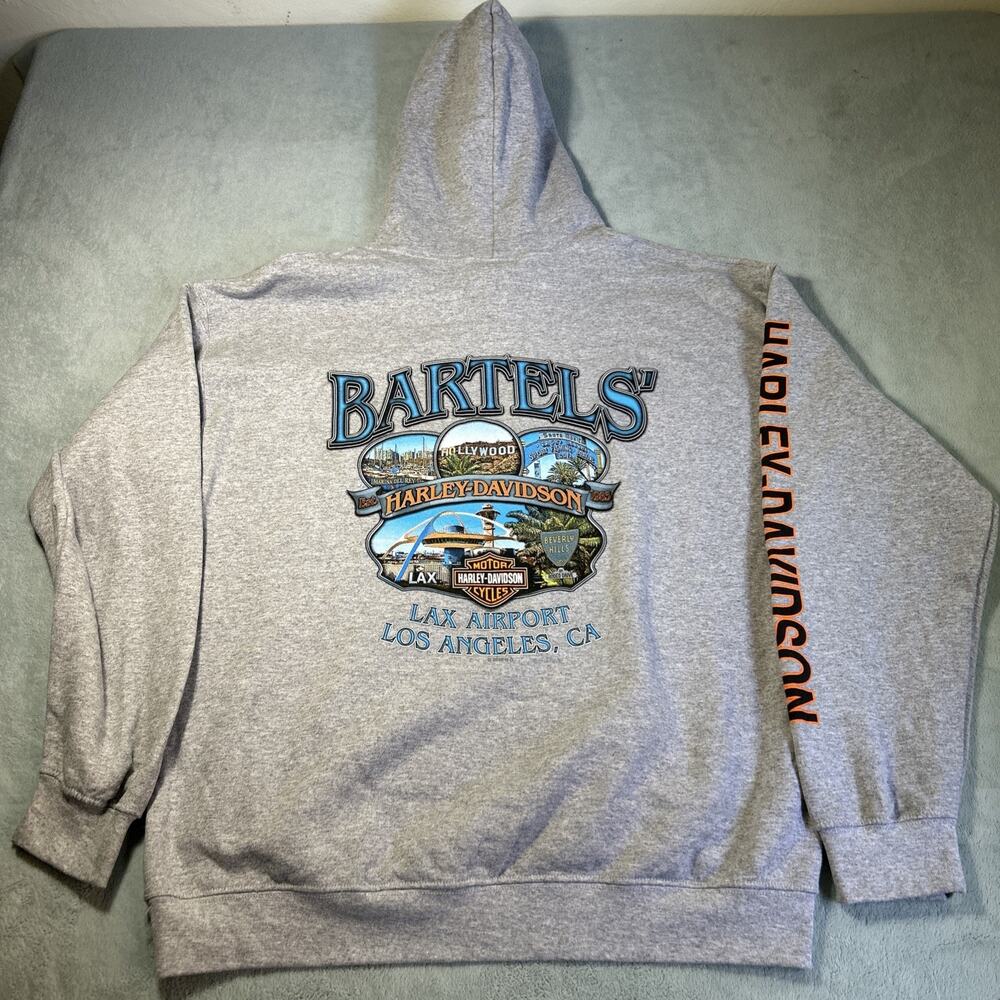 Harley Davidson Bartels LAX Airport Hoodie Large Los Angeles California Beverly